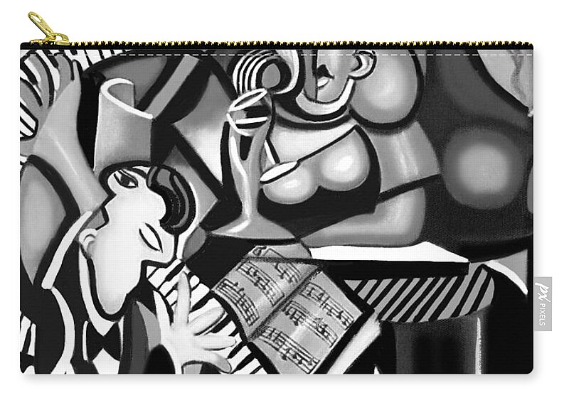 At The Piano Carry-all Pouch featuring the painting At The Piano Bar by Anthony Falbo