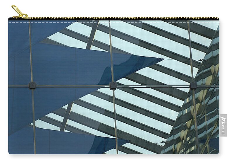 Germany Zip Pouch featuring the photograph atrium of a office building in Munich by Rudi Prott