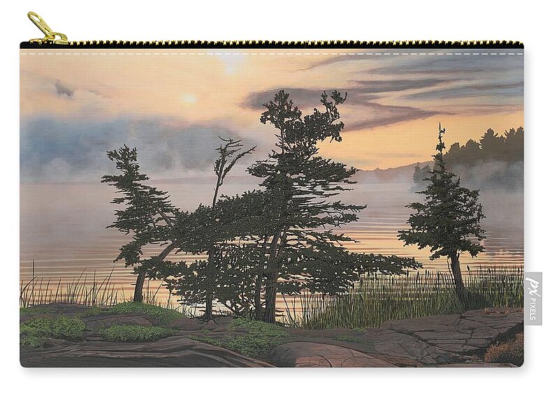 Landscape Zip Pouch featuring the painting Auburn Evening by Kenneth M Kirsch
