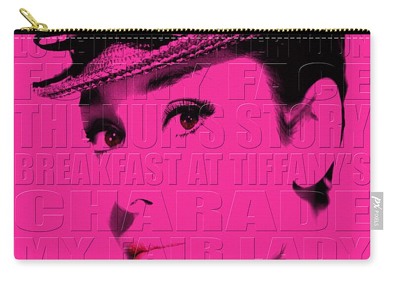 Hepburn Zip Pouch featuring the photograph Audrey Hepburn 4 by Andrew Fare