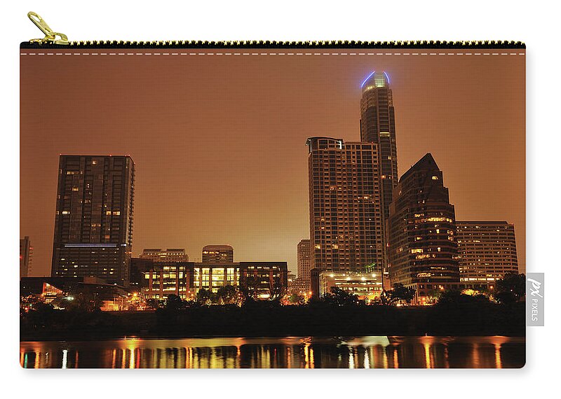 Downtown District Zip Pouch featuring the photograph Austin Skyline At Twilight by Aimintang