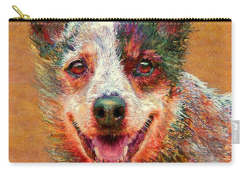 Australian Cattle Dog Zip Pouch featuring the digital art Australian Cattle Dog by Jane Schnetlage