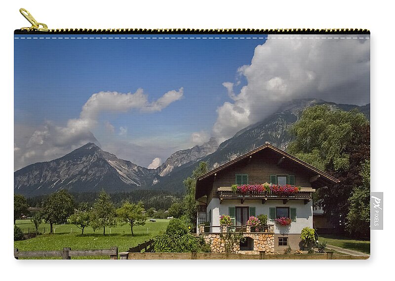 Austria Zip Pouch featuring the photograph Austrian Cottage by Debra and Dave Vanderlaan