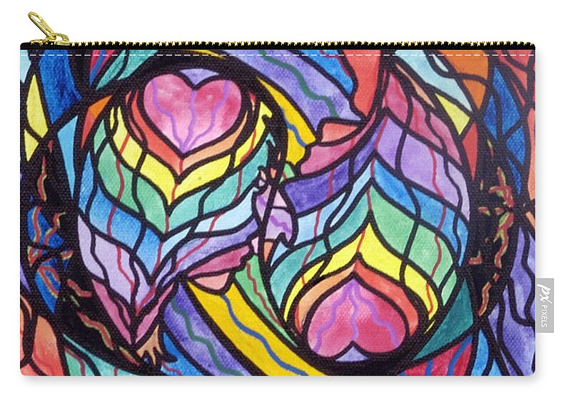 Authentic Relationship Zip Pouch featuring the painting Authentic Relationship by Teal Eye Print Store
