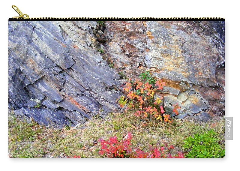 Landscapes Zip Pouch featuring the photograph Autumn and Rocks by Duane McCullough