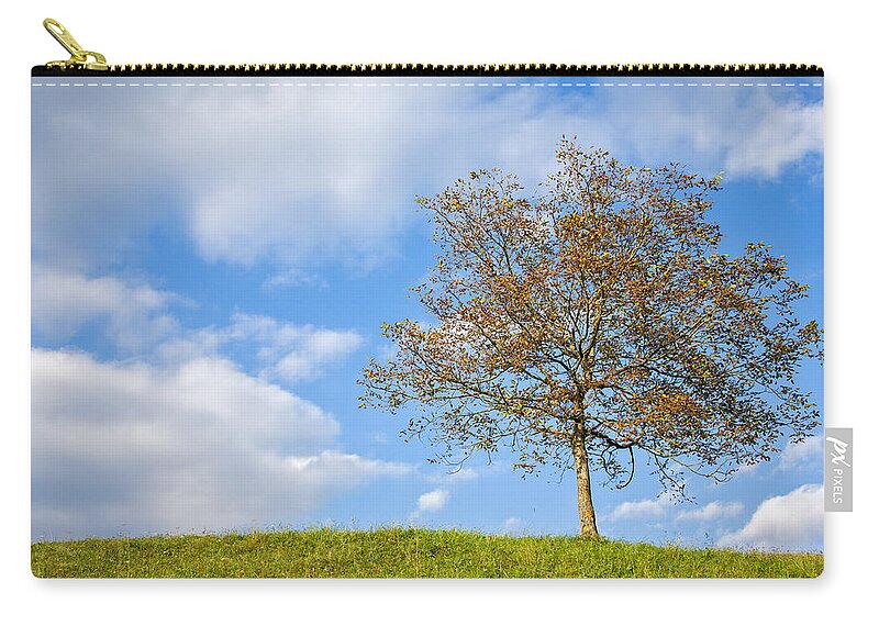 Tree Zip Pouch featuring the photograph Autumn begins by Ian Middleton