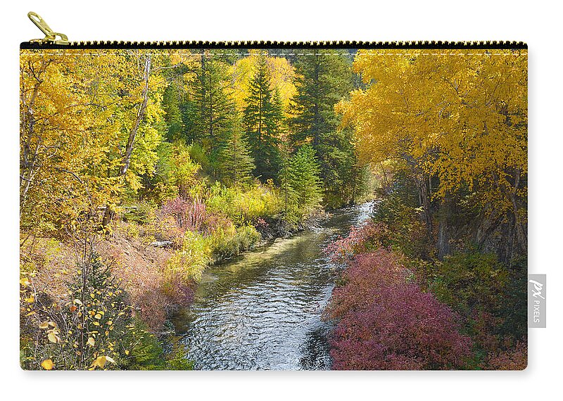 Dakota Carry-all Pouch featuring the photograph Autumn Color Along Spearfish Creek by Greni Graph