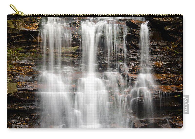 Cascade Waterfalls Zip Pouch featuring the photograph Waterfall at Ricketts Glen by Crystal Wightman