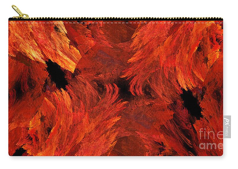 Abstract Zip Pouch featuring the digital art Autumn Fire Abstract Pano 1 by Andee Design