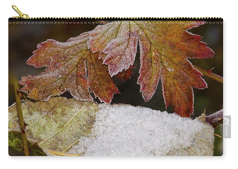 Photography Zip Pouch featuring the photograph Autumn Frost by Sean Griffin