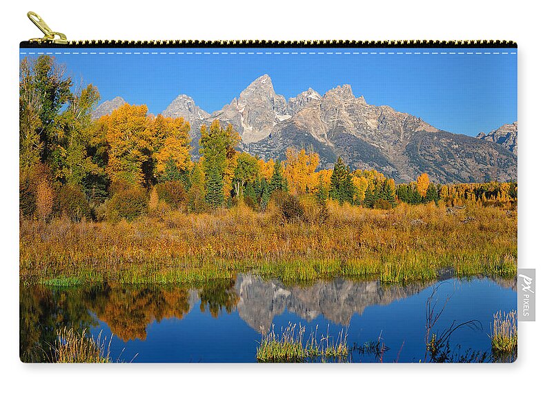 Tetons Zip Pouch featuring the photograph Autumn Glory in the Tetons by Greg Norrell