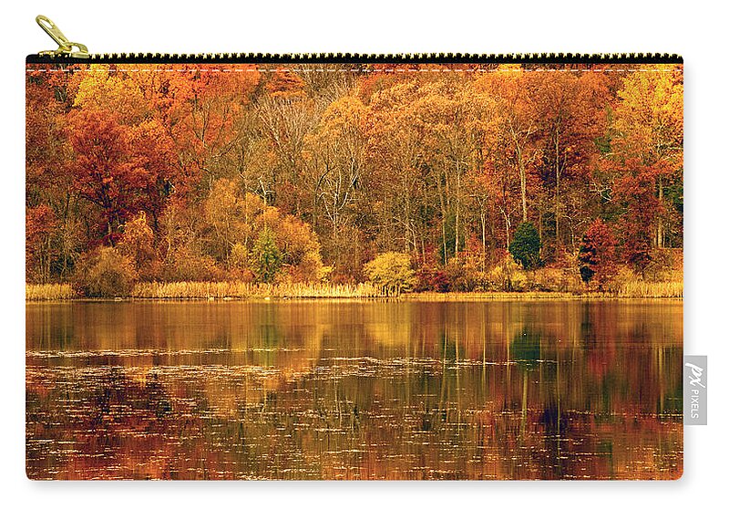 Water Zip Pouch featuring the photograph Autumn in Mirror Lake by Paul W Faust - Impressions of Light