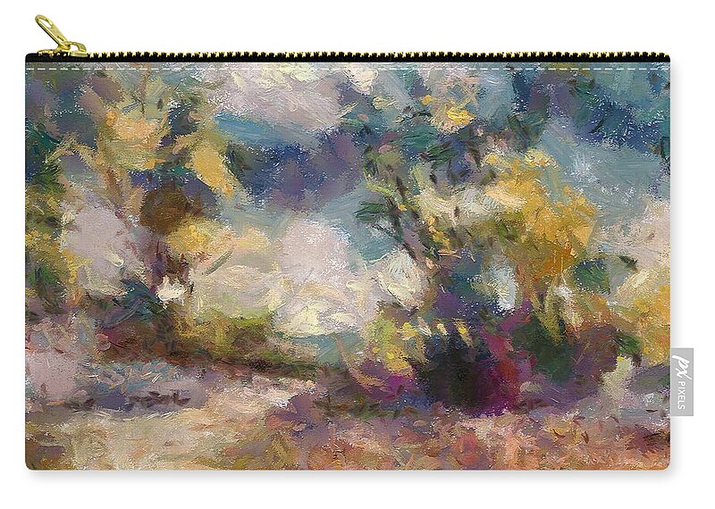 Landscapes Art Zip Pouch featuring the painting Autumn in the Meadow by Dragica Micki Fortuna