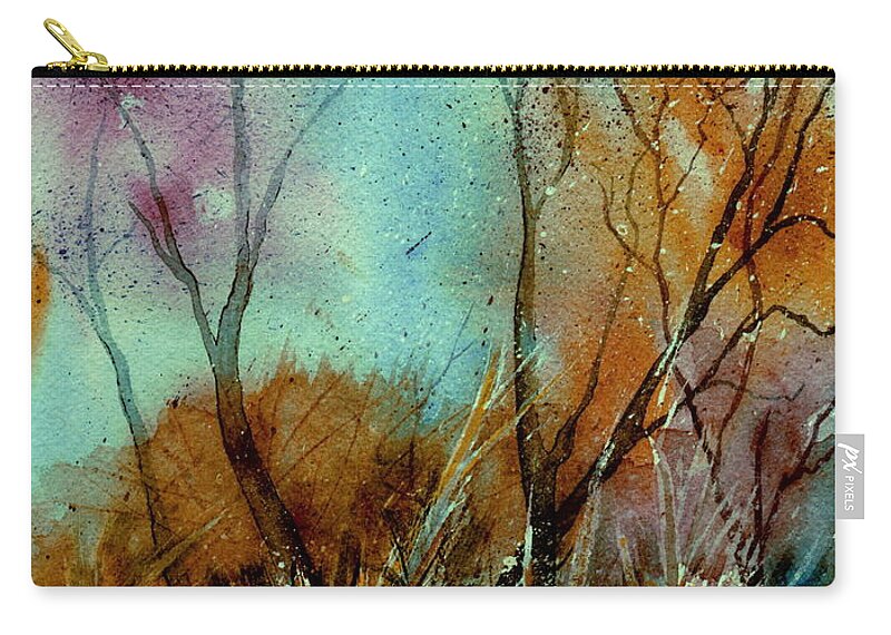 Landscape Zip Pouch featuring the painting Autumn Jewels by Brenda Owen