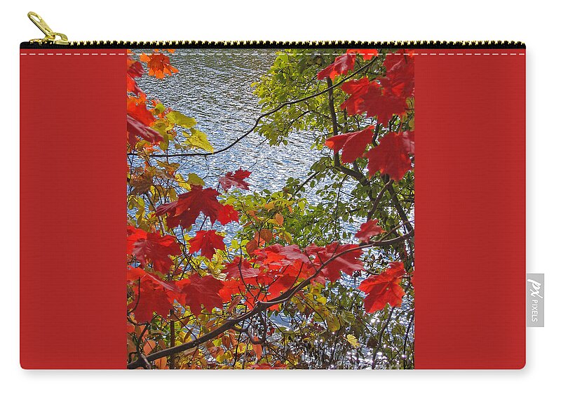 Autumn Zip Pouch featuring the photograph Autumn Lake by Ann Horn