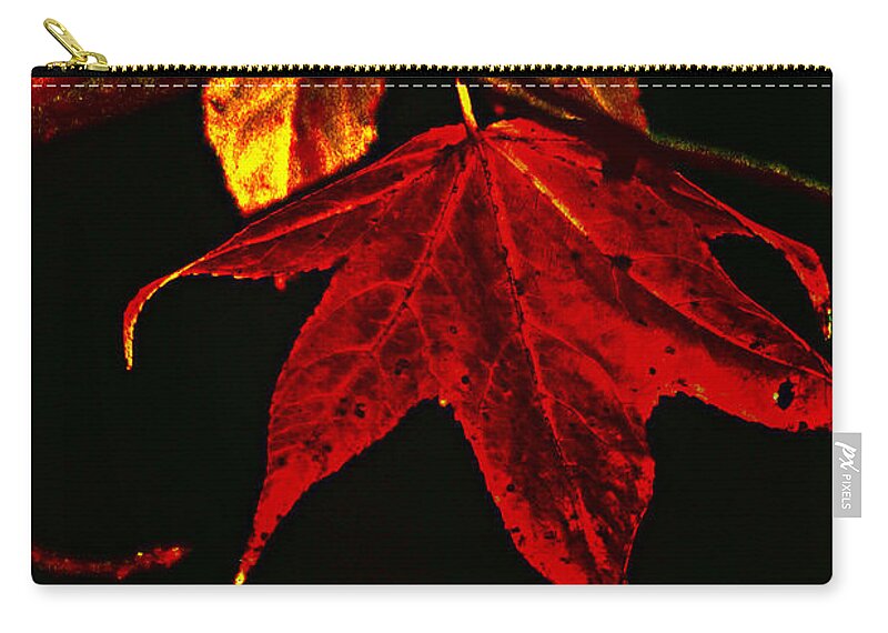 Red Leaves Zip Pouch featuring the photograph Autumn Leaves by Lesa Fine