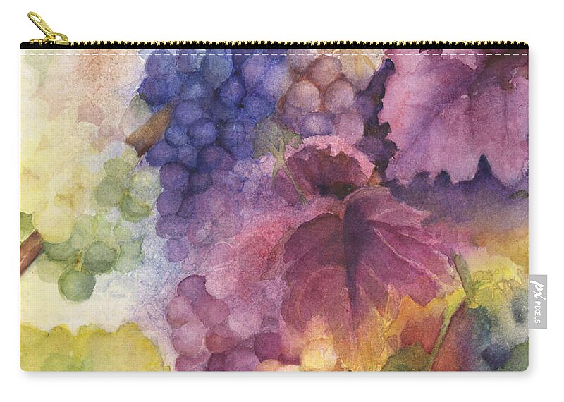 Grapes Carry-all Pouch featuring the painting Autumn Magic I by Maria Hunt