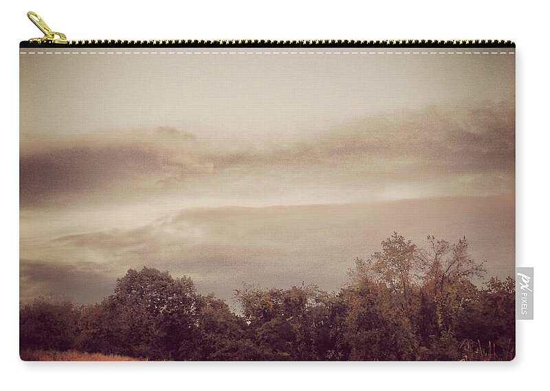 Moon Zip Pouch featuring the photograph Autumn Meadow by Angela Rath