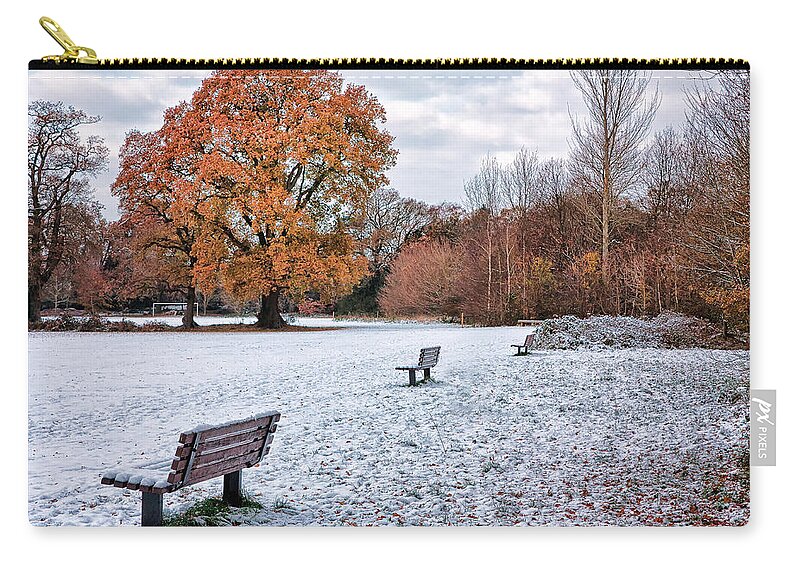Shirley Mitchell Carry-all Pouch featuring the photograph Autumn meet Winter by Shirley Mitchell