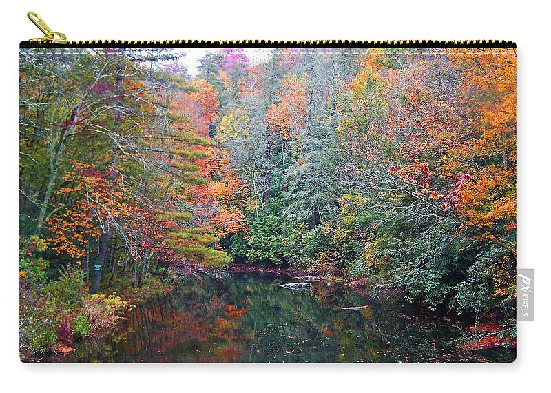 Autumn Zip Pouch featuring the photograph Autumn Mountain Stream by Patricia Clark Taylor