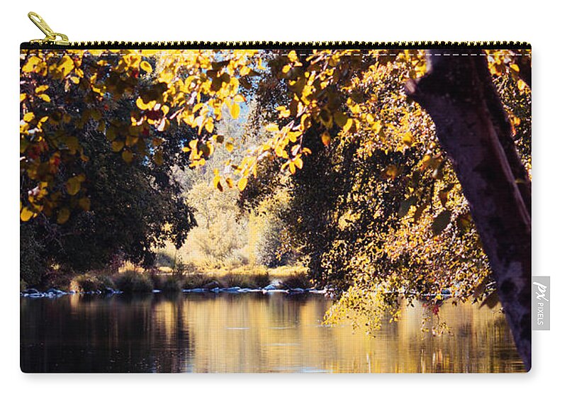 Applegate Zip Pouch featuring the photograph Autumn on the Applegate by Melanie Lankford Photography