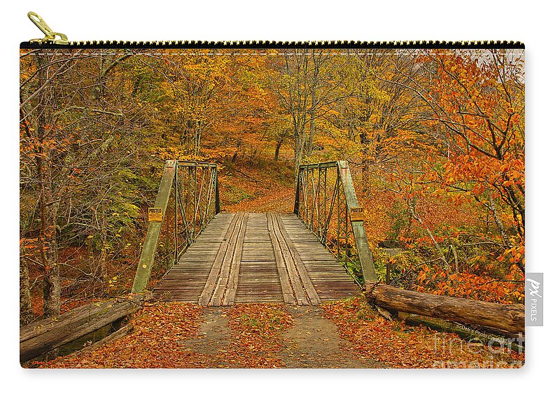 Autumn Zip Pouch featuring the photograph Autumn Orange Colors by Deborah Benoit