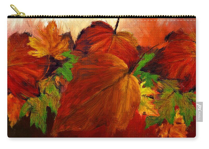 Four Seasons Carry-all Pouch featuring the digital art Autumn Passion by Lourry Legarde