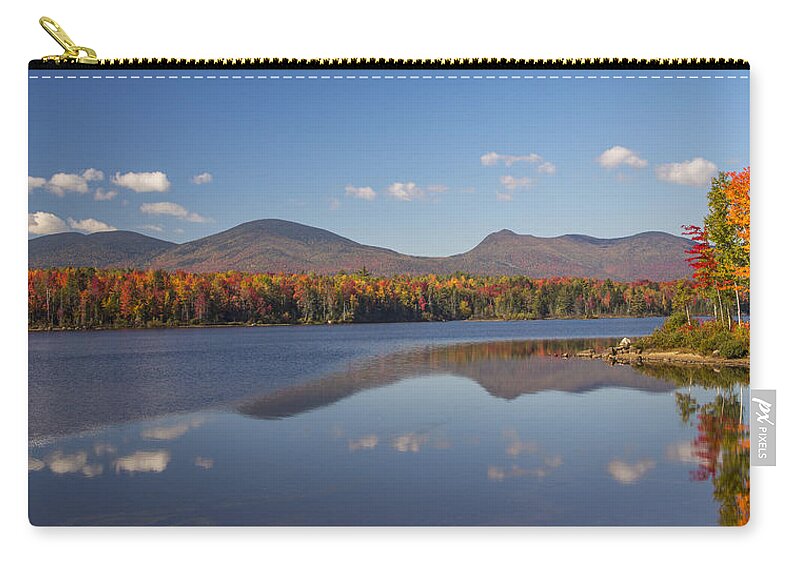 Autumn Zip Pouch featuring the photograph Autumn Reflections at Jericho Lake by White Mountain Images