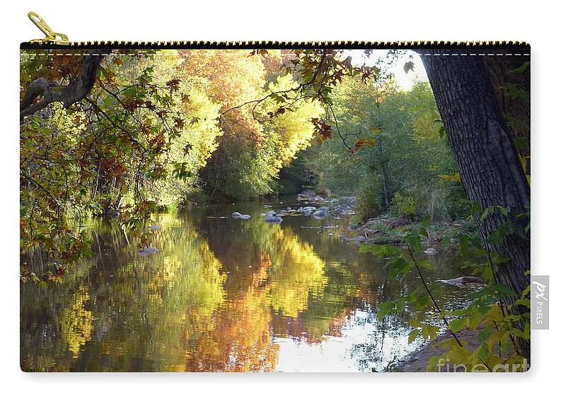 Sedona Zip Pouch featuring the photograph Autumn Reflections by Mars Besso