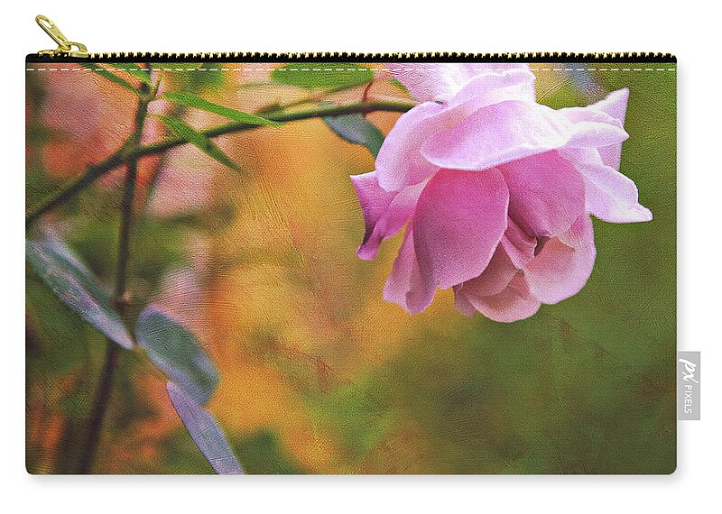 Rose Zip Pouch featuring the photograph Autumn Rose by Theresa Tahara