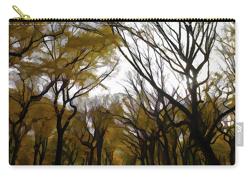 Trees Zip Pouch featuring the photograph Autumn Trees Panoramic by Joseph Hedaya