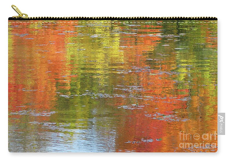 Autumn Zip Pouch featuring the photograph Autumn Water Colors by Ann Horn