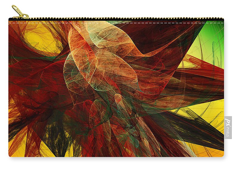 Andee Design Abstract Zip Pouch featuring the digital art Autumn Wings by Andee Design