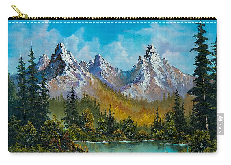 Landscape Zip Pouch featuring the painting Autumn's Magnificence by Chris Steele