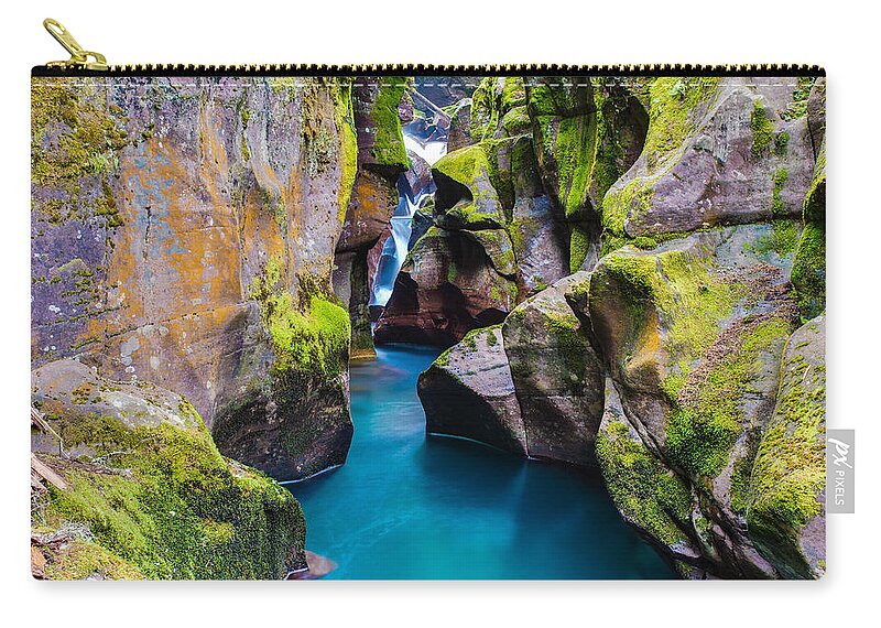 Glacier National Park Carry-all Pouch featuring the photograph Avalanche Gorge 1 of 4 by Adam Mateo Fierro