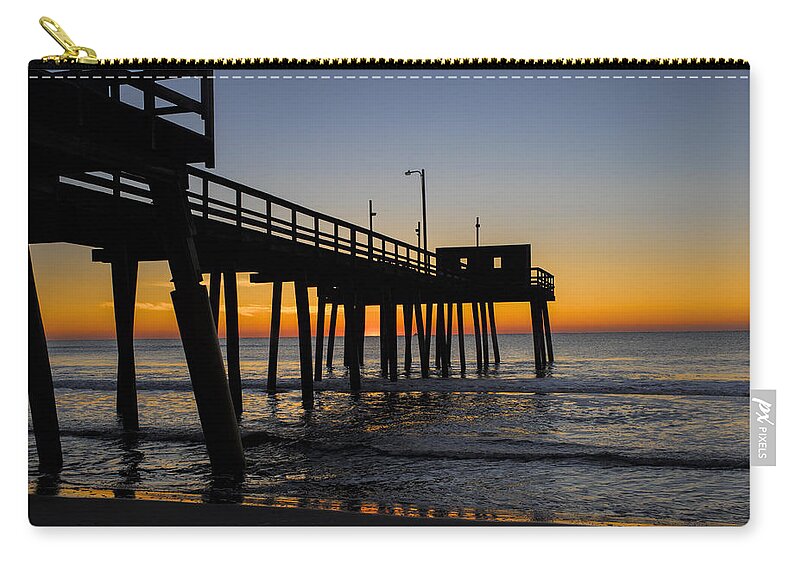 Sunrise Zip Pouch featuring the photograph Avalon Pier by David Kay