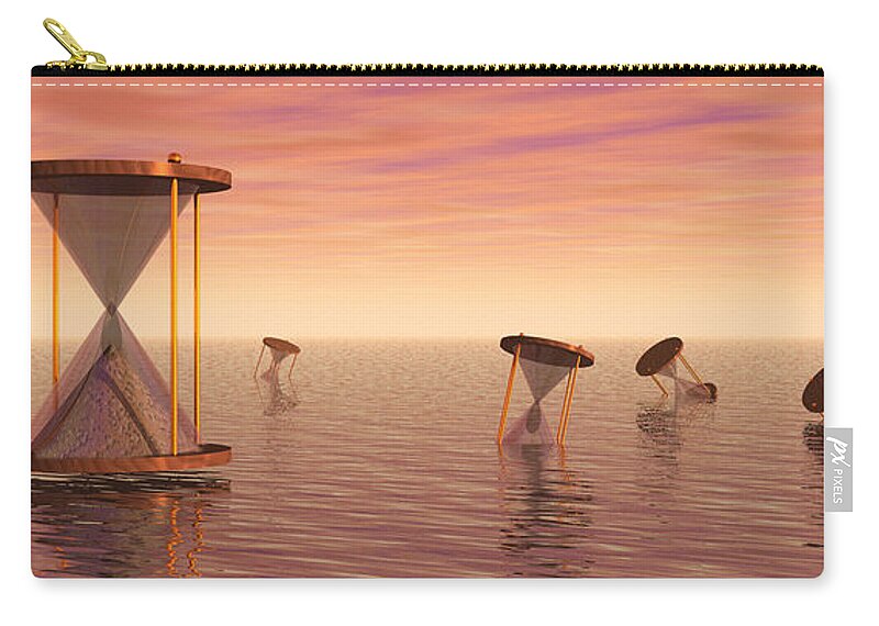 Time Zip Pouch featuring the digital art Awash in Time by Jerry McElroy