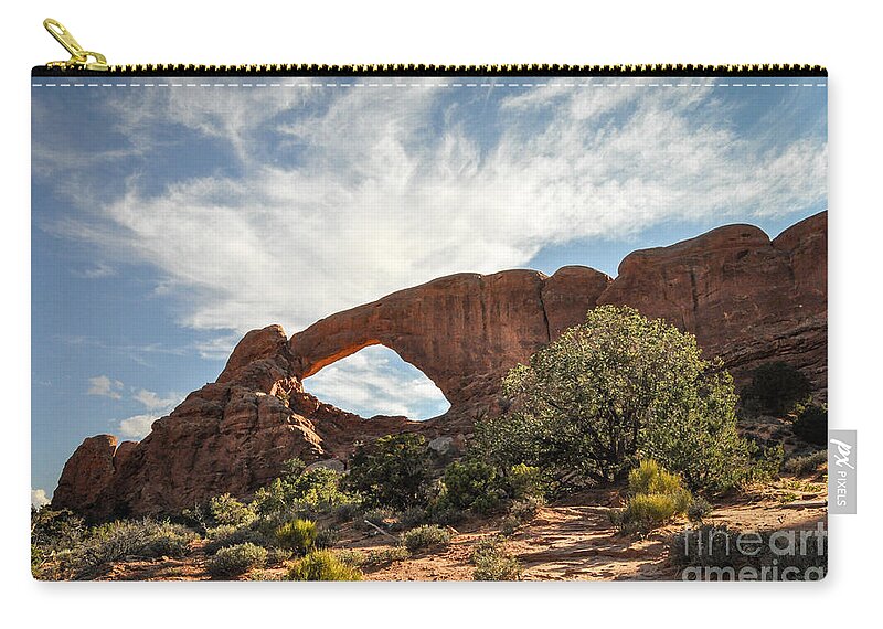 Arches Zip Pouch featuring the photograph Awesome Arch by Cheryl McClure