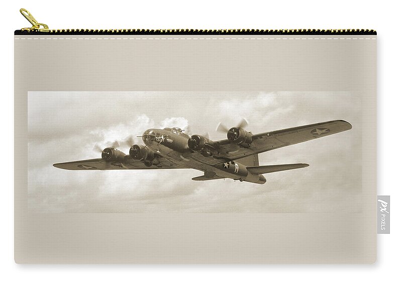 Warbirds Carry-all Pouch featuring the photograph B-17 Flying Fortress by Mike McGlothlen