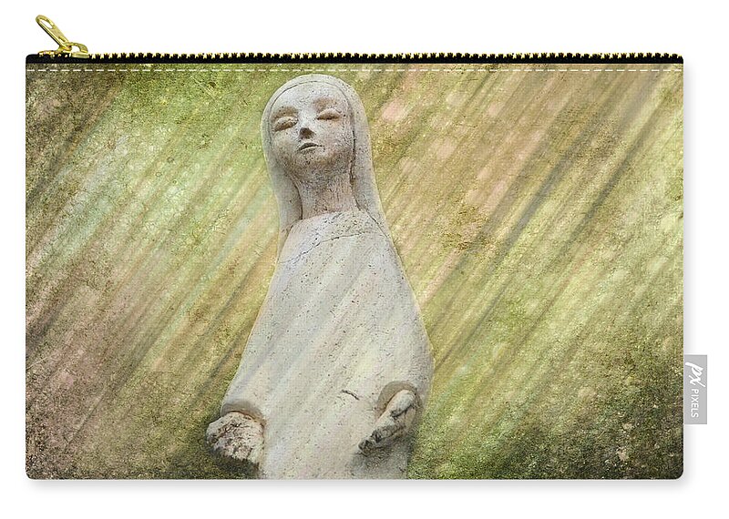 Statue Zip Pouch featuring the photograph B. grateful by Barbara Orenya