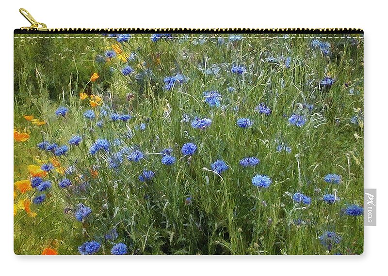 Landscape Zip Pouch featuring the painting Bachelor's Meadow by RC DeWinter