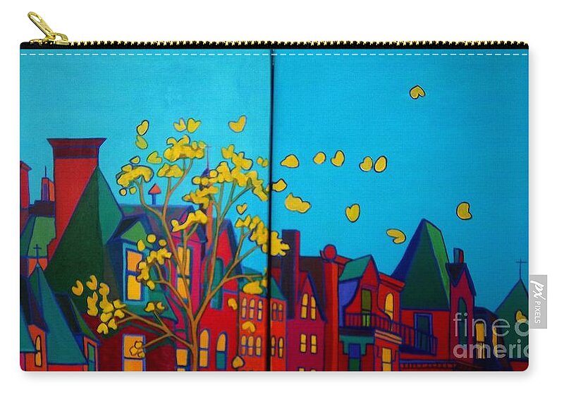 Boston Zip Pouch featuring the painting Back Bay Boston by Debra Bretton Robinson