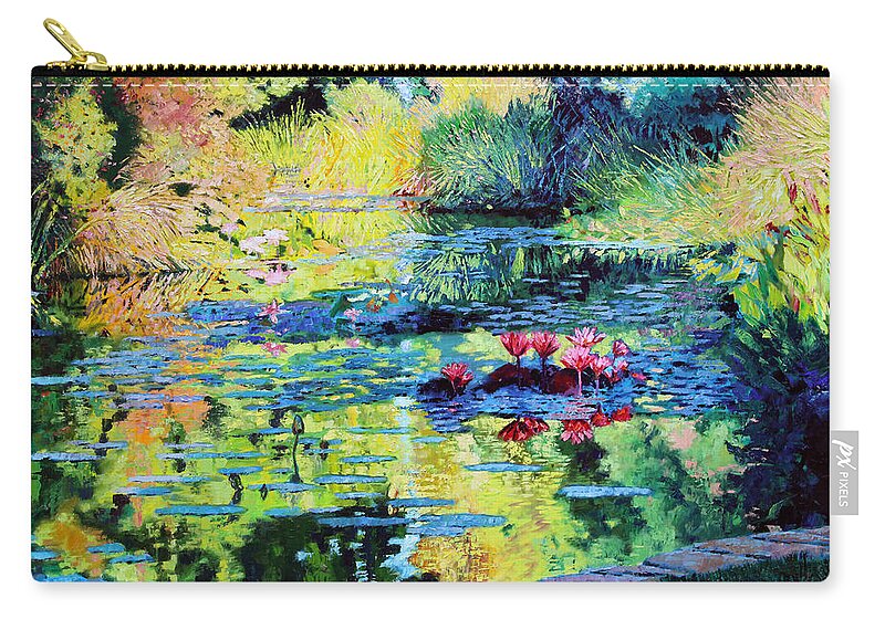 Landscape Zip Pouch featuring the painting Back to the Garden by John Lautermilch