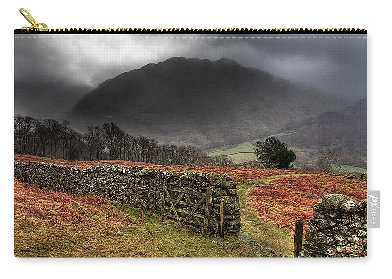 Tranquility Zip Pouch featuring the photograph Bad Weather Over Seatoller by Image By Roger Fleet.