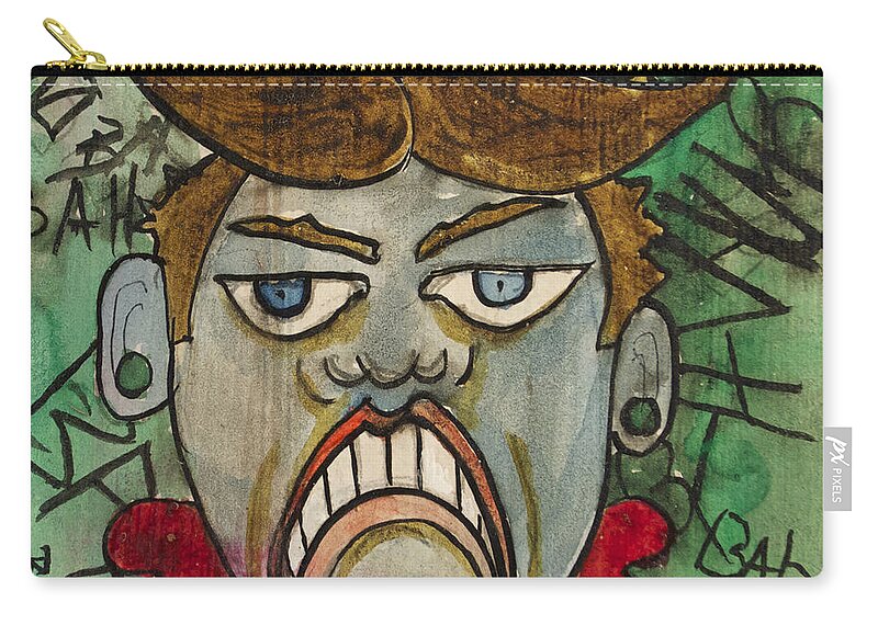 Tillie Carry-all Pouch featuring the painting BahHumbug Tillie by Patricia Arroyo