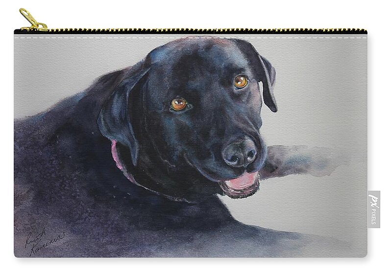 Black Lab Carry-all Pouch featuring the painting Bailey by Ruth Kamenev
