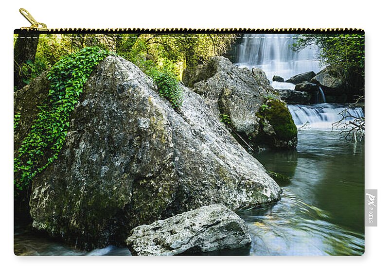 R Zip Pouch featuring the photograph Bajouca Waterfall II by Marco Oliveira