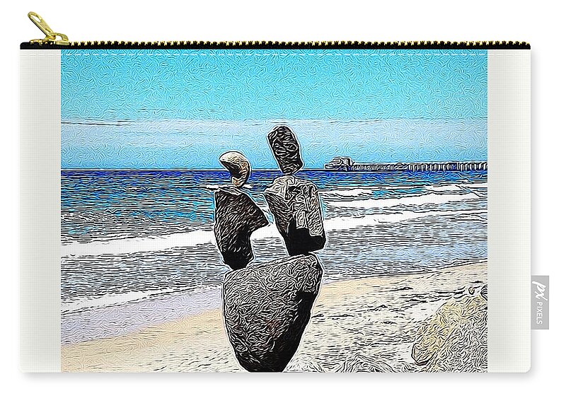 Rock Zip Pouch featuring the photograph Balance by Bridgette Gomes