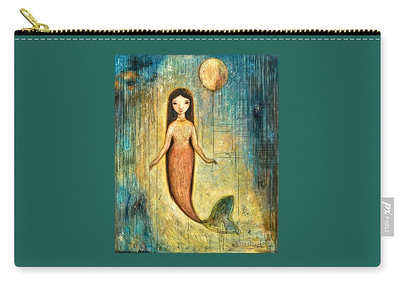 Mermaid Art Zip Pouch featuring the painting Balance by Shijun Munns