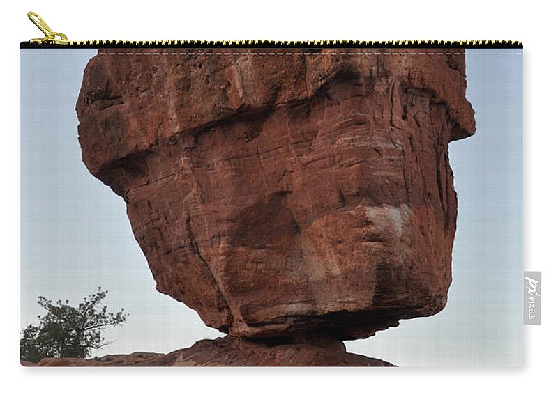 Balanced Rock Zip Pouch featuring the photograph Balanced Rock by Cheryl McClure